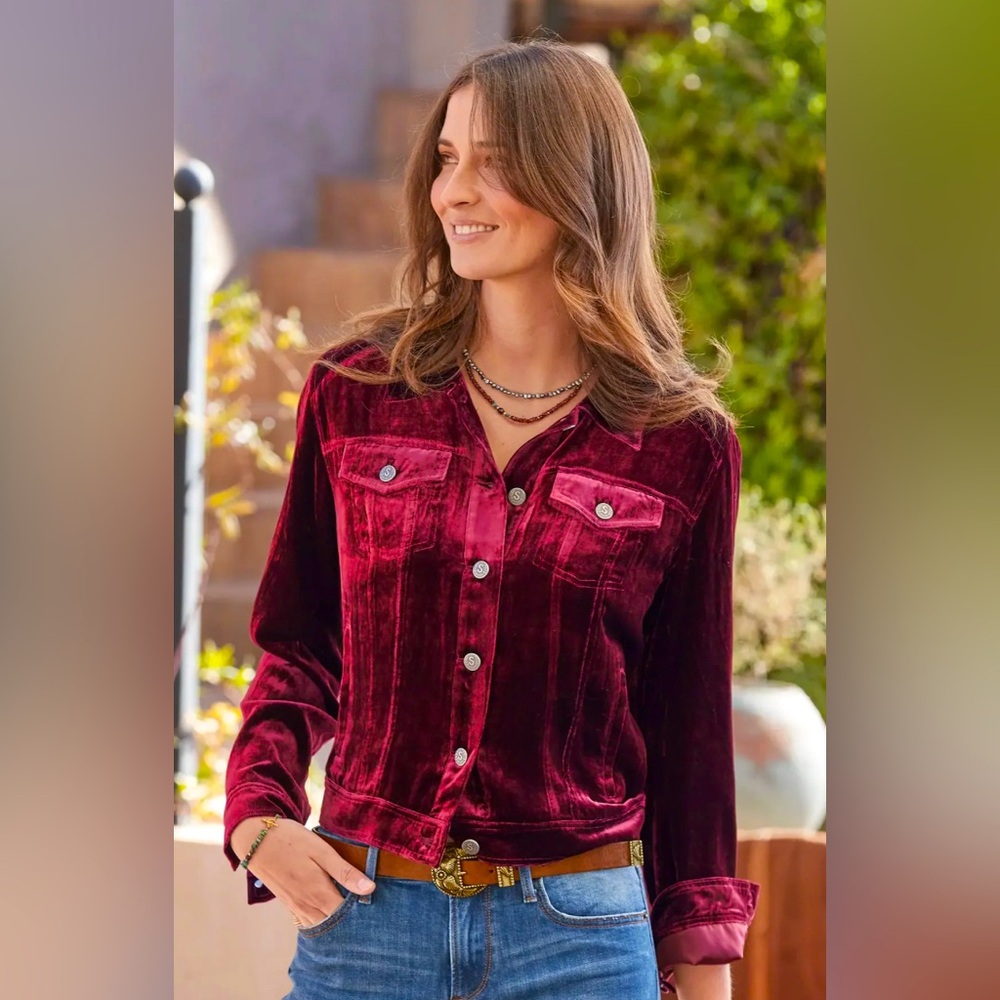Sundance Burgundy Velvet Jacket